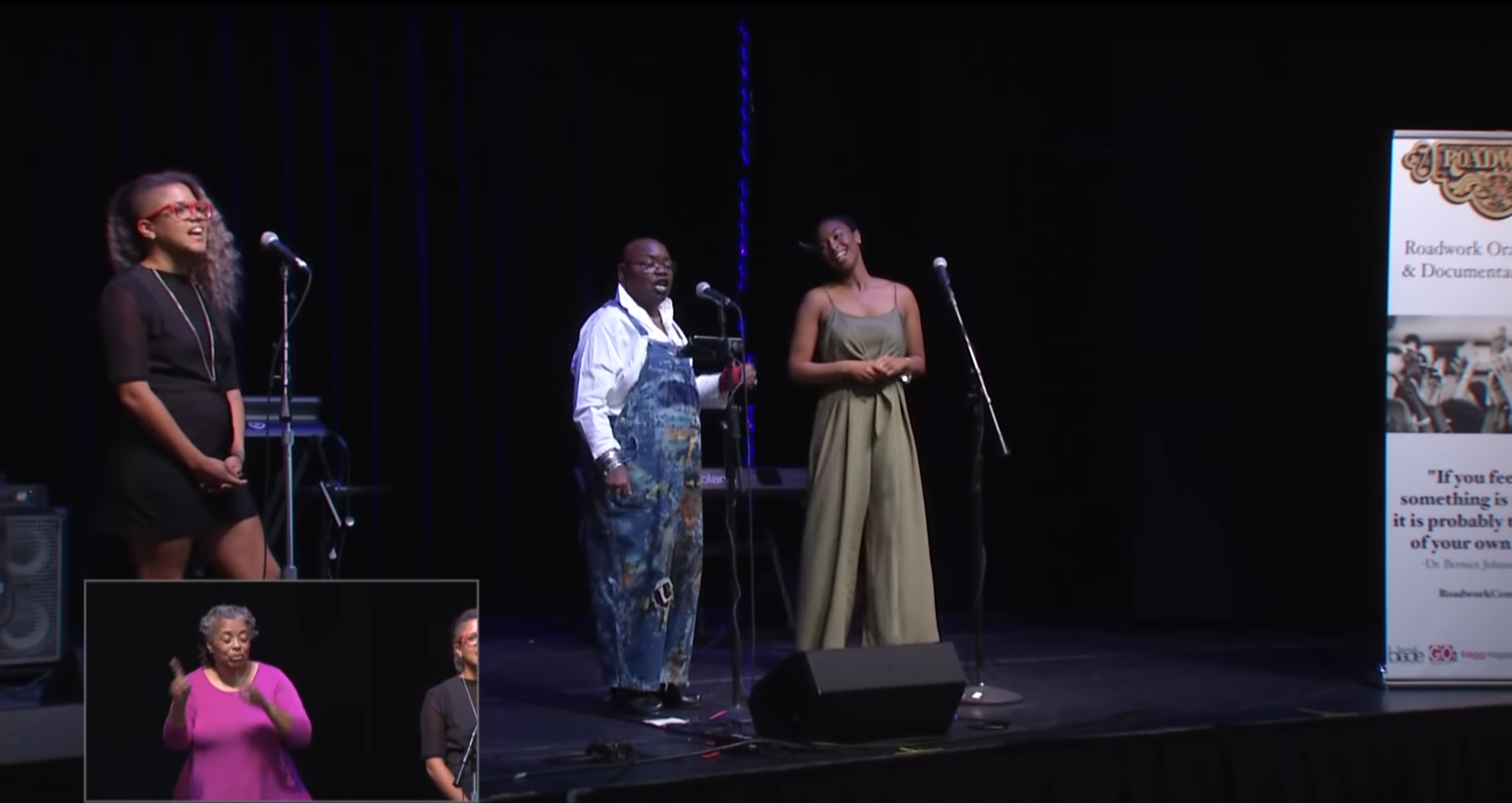 Three Voices - Artists Ysaÿe Maria Barnwell, Be Steadwell, and Carolyn Malachi.